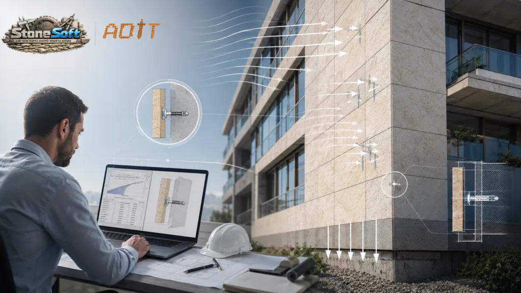 STONESOFT — תכנון עיגון לחיפוי אבן