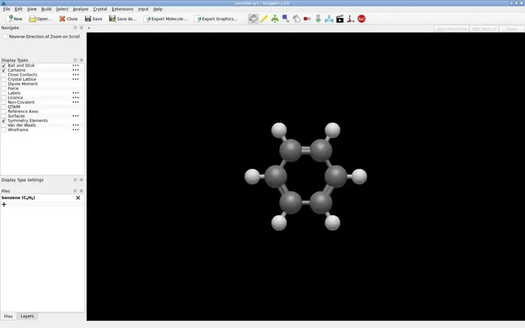 Avogadro — המדריך המלא: בנייה והמחשה של מולקולות וגבישים בתלת-ממד